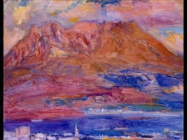 岩下三四、【桜島晩秋】、希少な画集より、新品高級額・額装付 岩下三四、【桜島晩秋】、希少な画集より、新品高級額・額装付